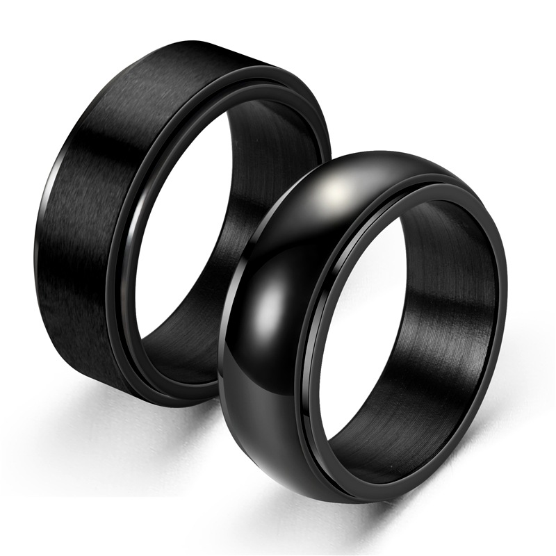 Wholesale New Style Titanium Steel Brushed Rotating Ring Nihaojewelry display picture 8