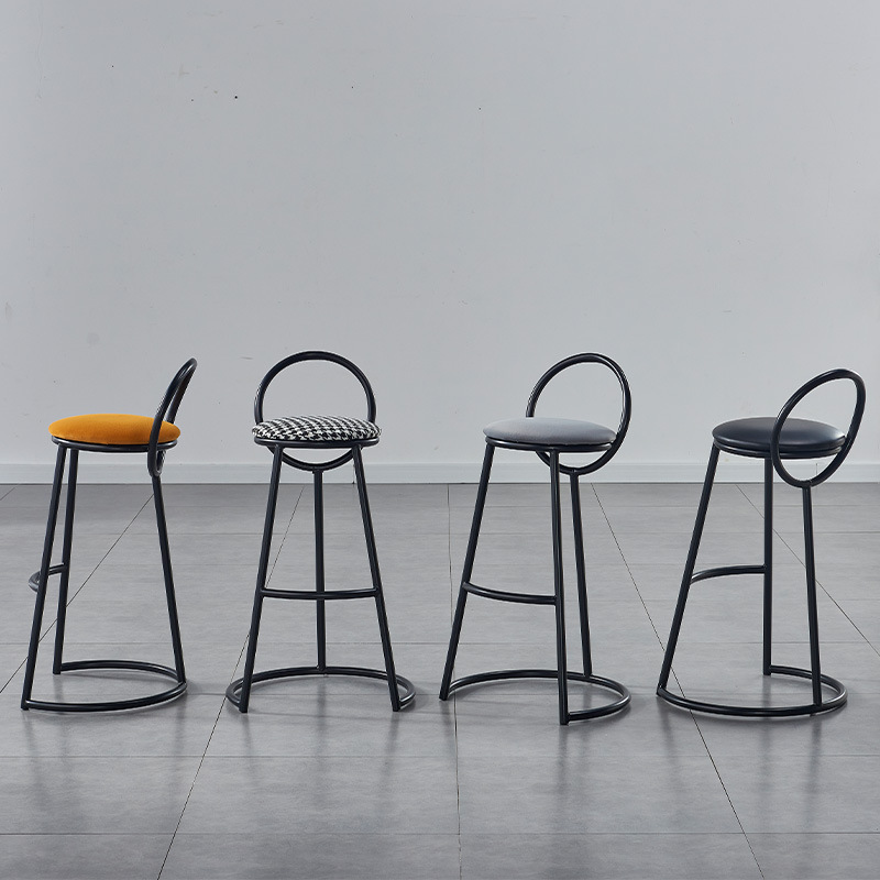 Bar Stool with Backrest for Home Use, Nordic Modern Minimalist Bar Chair, Bar Stool, Coffee Shop High Stool for Commercial Use