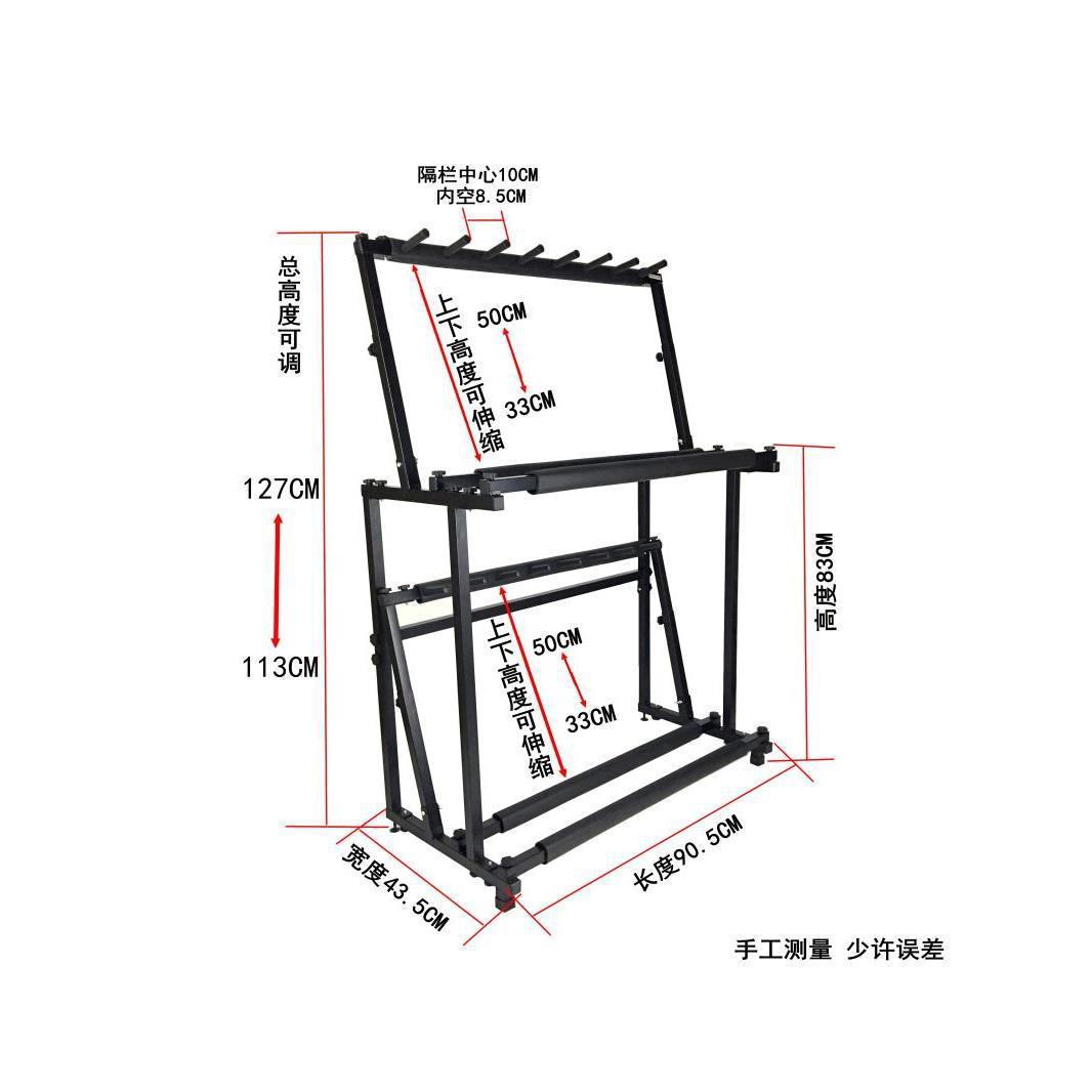 双层玩具枪乐器架羽毛球拍可放立式模型展示架陈列架多头球拍展架