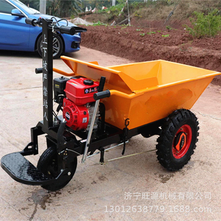 山地运输汽油手推车 建筑材料汽油灰斗车 沙子土方手推灰斗车