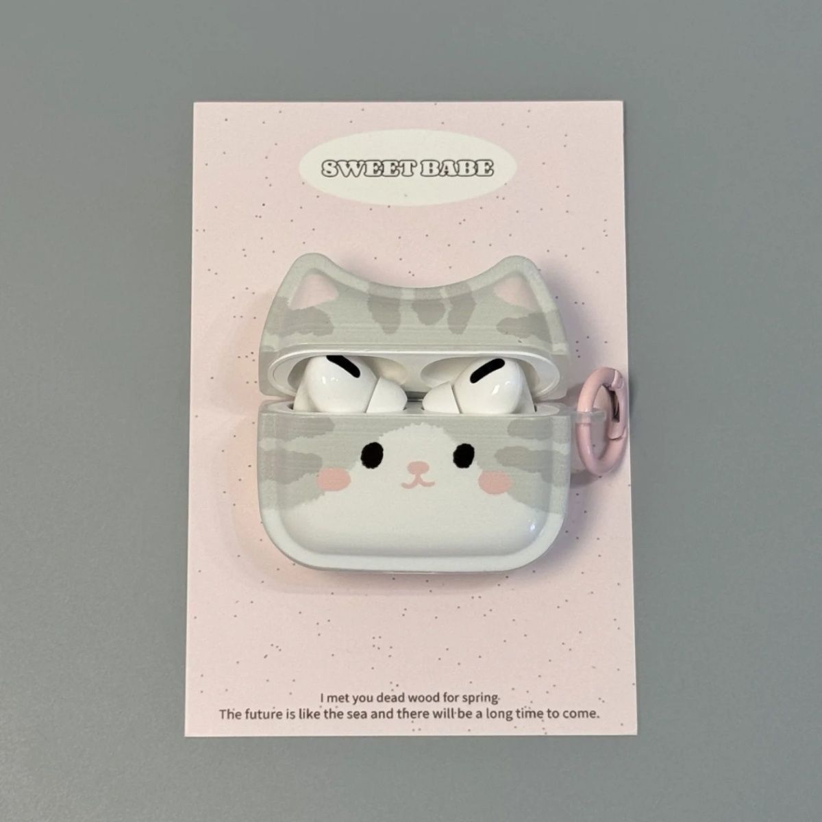 Gatos grises para Apple AirPods 4 generación inalámbrico Bluetooth auriculares estuche AirPods 1 / 2 generación estuche