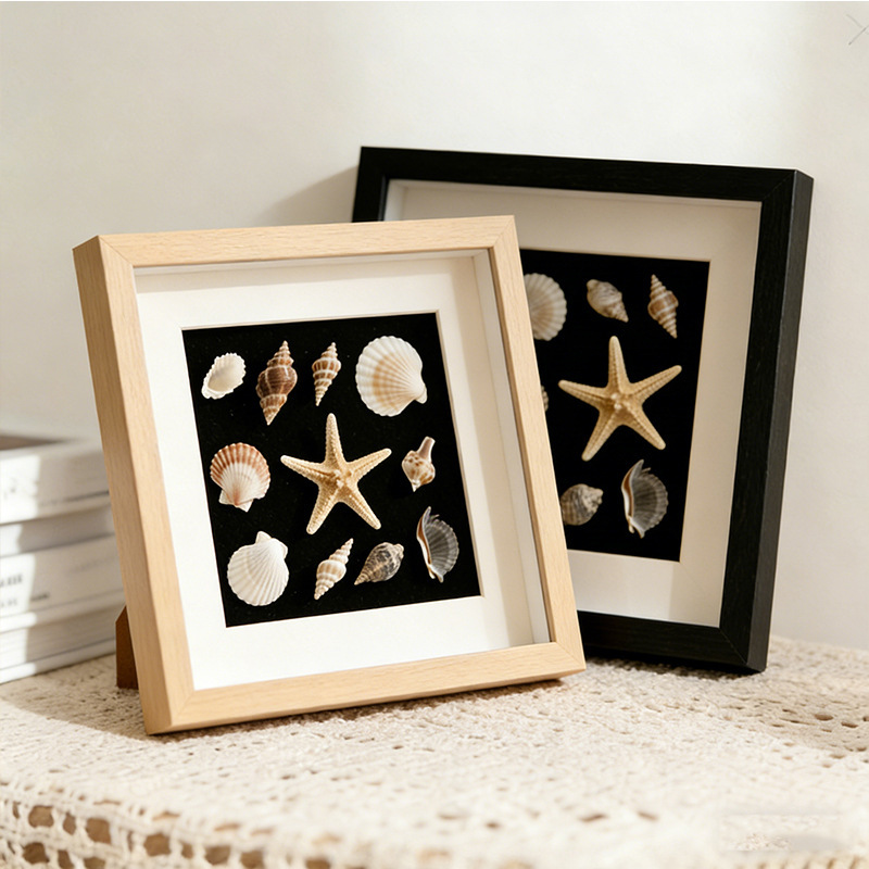 Handmade DIY Photo Frame Stereo Hollow Specimen Table Decoration Frame Shell Stone Plant Dried Flower Preservation Display Frame