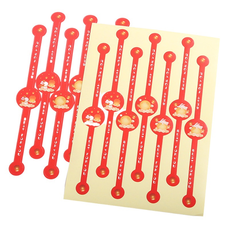 Nuevo Medio otoño pastel de Luna embalaje pegatinas yema de huevo crujiente sellado pegatinas reloj largo lindo conejo etiqueta Decoración