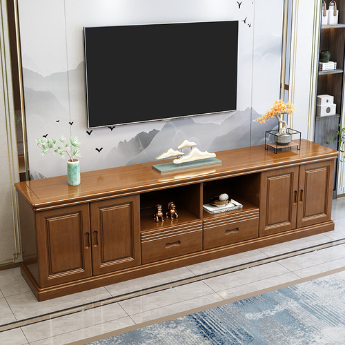 Chinese solid wood TV cabinet modern minimalist home living room bedroom wall cabinet storage storage cabinet low cabinet floor cabinet combination