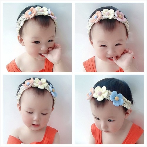 Baby headband for baby girl in summer, thin fontanelle cap, princess cute and super cute baby headband for 100-day photo shoot