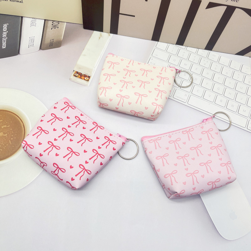 Cross-Border Korean Style New Sweet and Fashionable Bowknot Coin Purse for Women, Keychain, Versatile Small Wallet, Clutch Bag Manufacturer