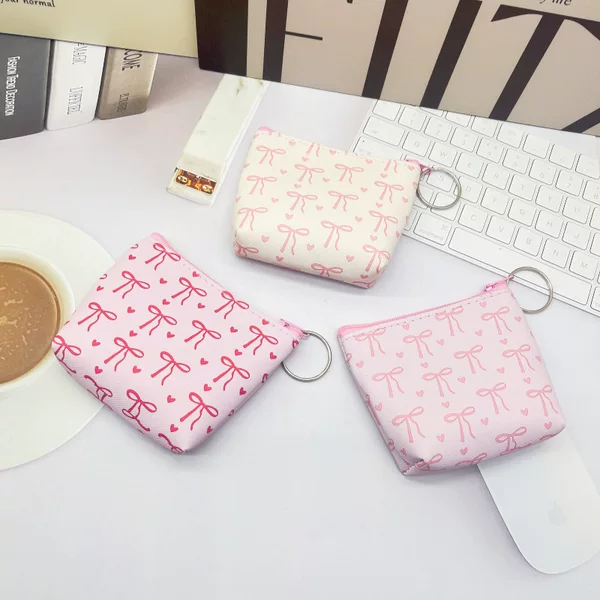 Cross-Border Korean Style New Sweet and Fashionable Bowknot Coin Purse for Women, Keychain, Versatile Small Wallet, Clutch Bag Manufacturer
