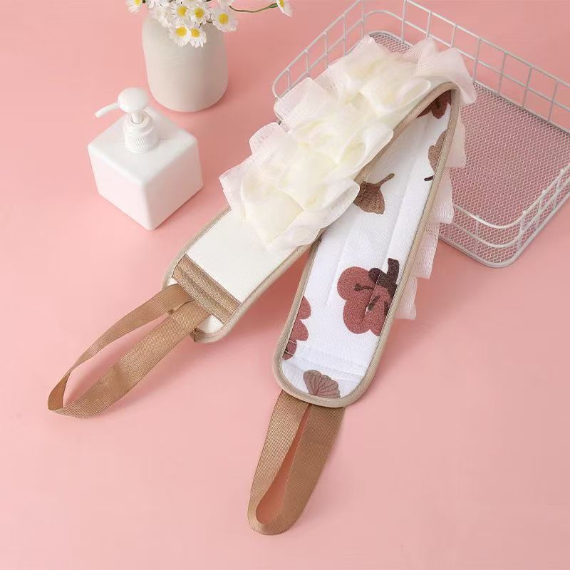 Toalla para frotar, tira de la espalda, toalla para frotar de doble uso, descontaminación fuerte, hombres y mujeres adultos, nueva flor de baño, tira larga para frotar la espalda