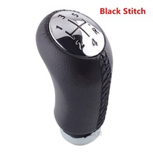 Black Gray Stitch Chromed Cap MT Gear Shift Knob for Renault