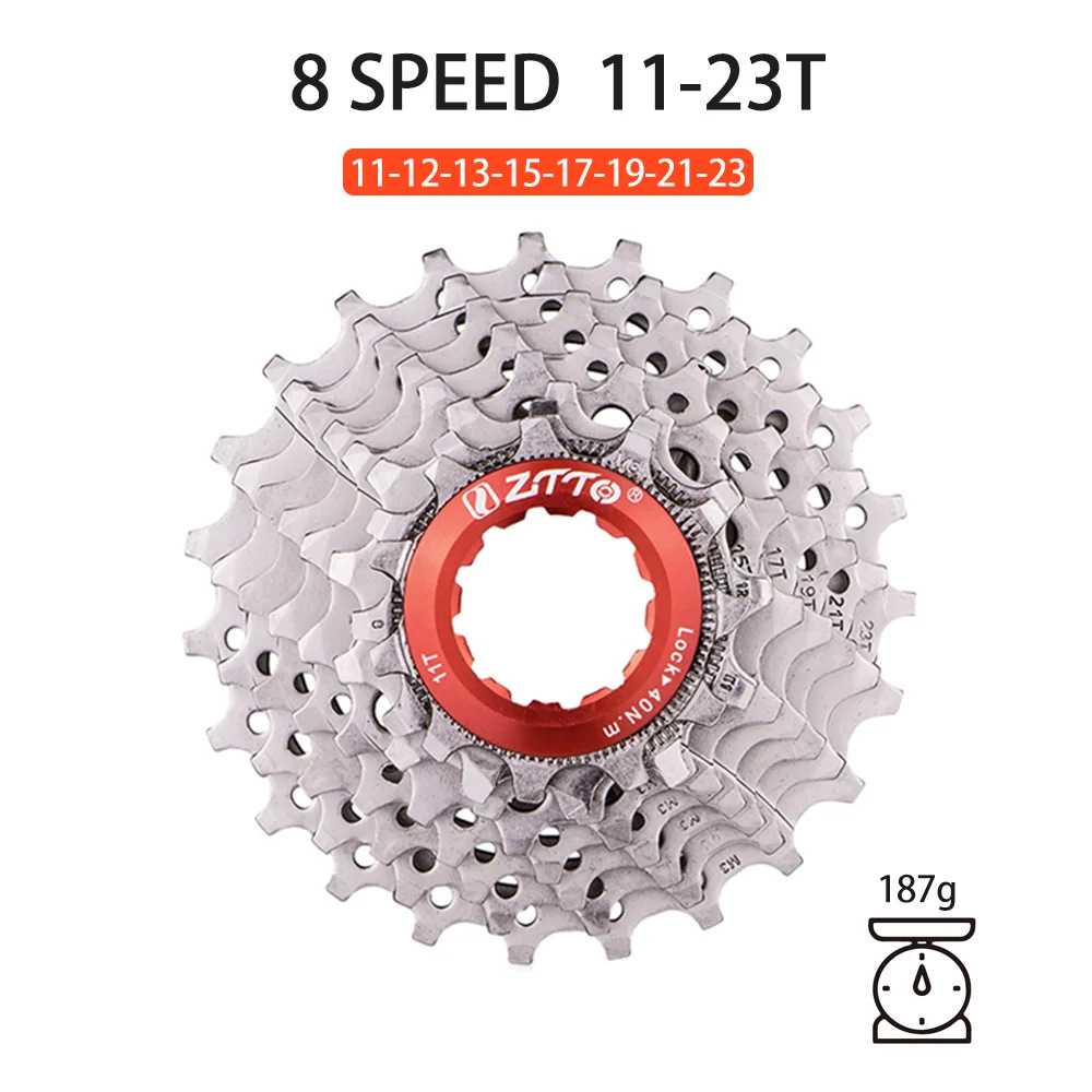 8 velocidades 23T plata