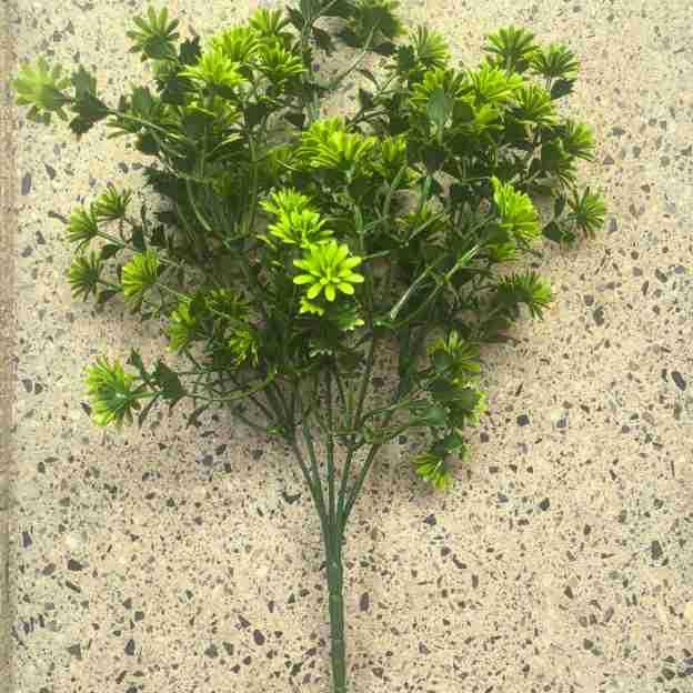 Plantas verdes artificiales pequeñas plantas retardantes de llama B1 SGS certificación de la UE informe retardante de llama simulación de plantas artificiales de haz