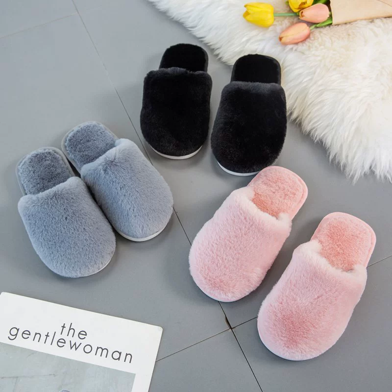 Детские плюшевые тапочки для родителей и детей, женские новые уличные домашние хлопковые тапочки с закрытым носком для дома оптом Внешняя торговля