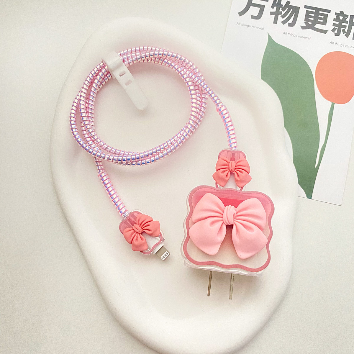 Aplicable a la cubierta protectora del cable de datos iPhone13/14/15 cubierta protectora estándar europea y americana de Apple 20W cargador