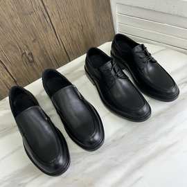 职业正装一脚蹬透气防滑德比真皮牛皮商务透气套脚男士皮鞋