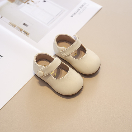 Baby Princess Shoes Children's Soft Soled Shoes Spring and Autumn New Style Velcro Girls Casual Trendy Shoes Infant Small Leather Shoes