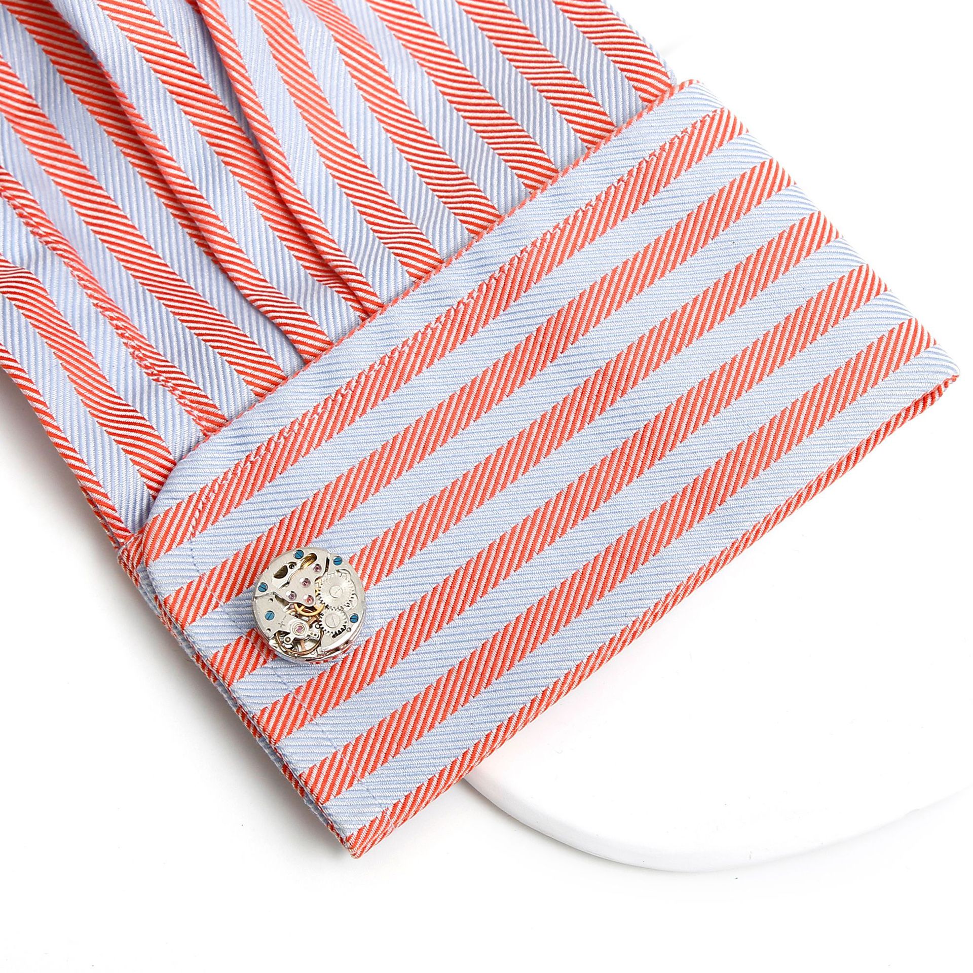Gemelli da uomo a forma di ingranaggio argento per camicia eleganti_voghion.com