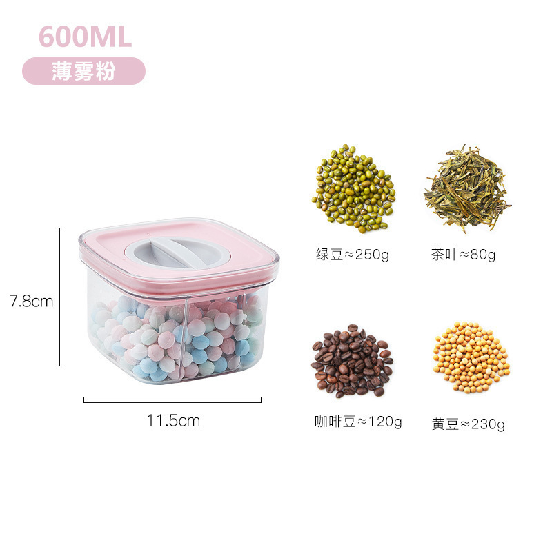 Nueva cocina en espiral de almacenamiento tarro de grano vacío sellado crisper almacenamiento tarro de almacenamiento sellado al por mayor