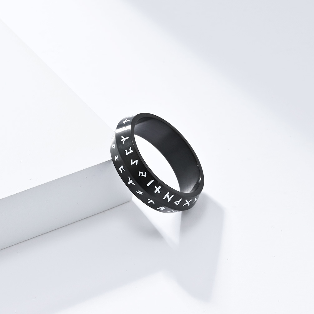 13g Weight Rings Classification 7, 8, 9 Ring Size 1 Piece Quantity Casual, Daily Occasion Titanium Steel Material Symbol Pattern Unisex Gender Polishing Design Hip-Hop Style Hip-Hop Symbol Titanium Steel Polishing Unisex Rings 3