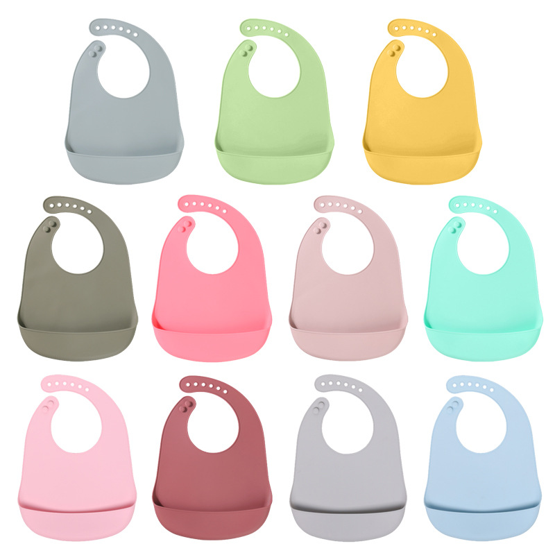 東莞グリーン工場ベビーシリコンよだれかけビスフェノールフリー赤ちゃん唾液バッグ子供用食器給餌セット