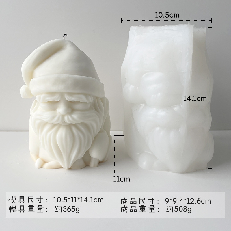 Jiahuimei Santa Claus vela molde DIY Navidad aromaterapia vela jabón hecho a mano regalo molde de silicona