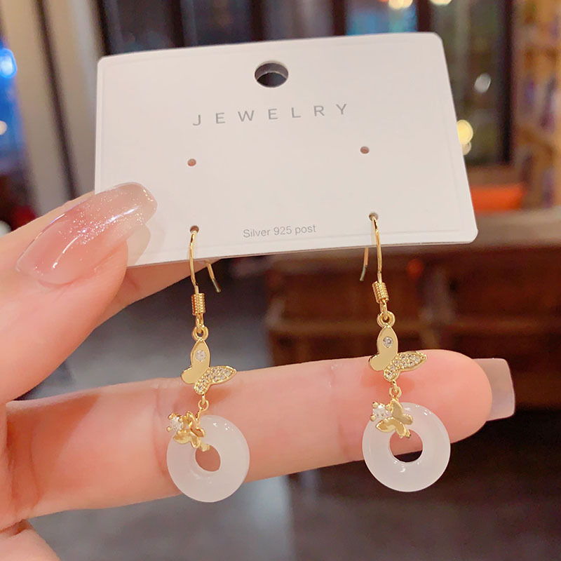 New Chinese Style National Style Peace Button Earrings for Women 2024 New Model Elegant Retro Earrings High-end Sense Light Luxury Matchable Earrings