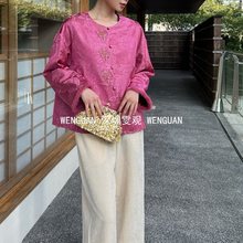 南油轻奢女装冬款新中式篙定真丝提花➕重工绣花棉服颜色显白