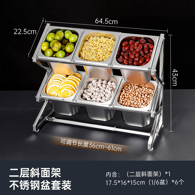 Caja de acero inoxidable multicapa de material pequeño porción de cuenca estante telescópico tienda de té de leche tienda de hot pot comidas cajas de frutas de material pequeño image 10