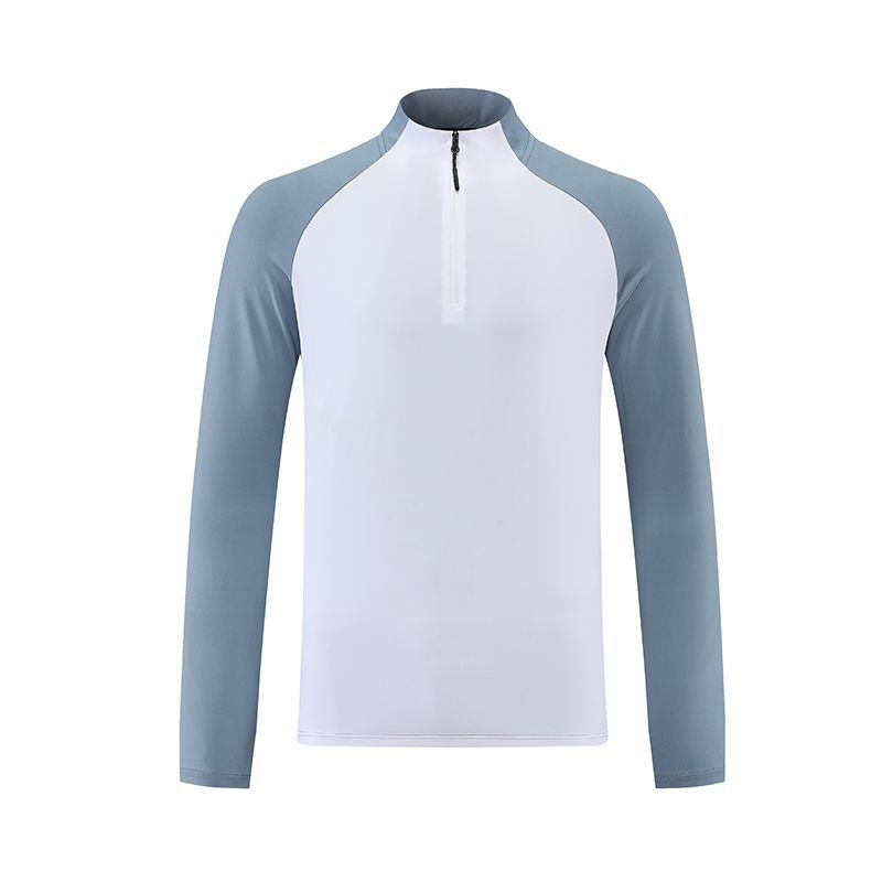 2022 otoño de los hombres corriendo casual cremallera entrenamiento de manga larga transfronteriza de secado rápido collar de pie deportes fitness correr ropa moda