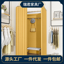 服装店商场组装更衣室简易移动试衣间门帘落地便携展示架子换衣间