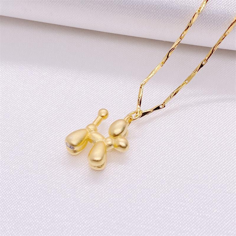 Cute Dog Sterling Silver Plating Gold Plated Charms Pendant Necklace display picture 3