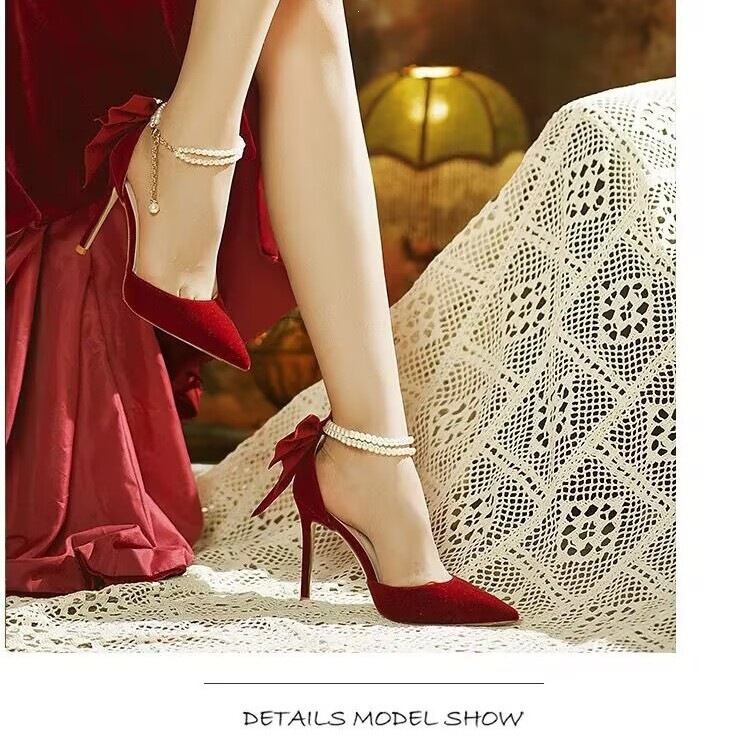 Black High-Heeled Shoes for Women, Pointed Toe, Thin Heel, 2026 New Style, Elegant and Sexy, One-Strap High-Heeled Sandals, Shallow Mouth Single Shoes
