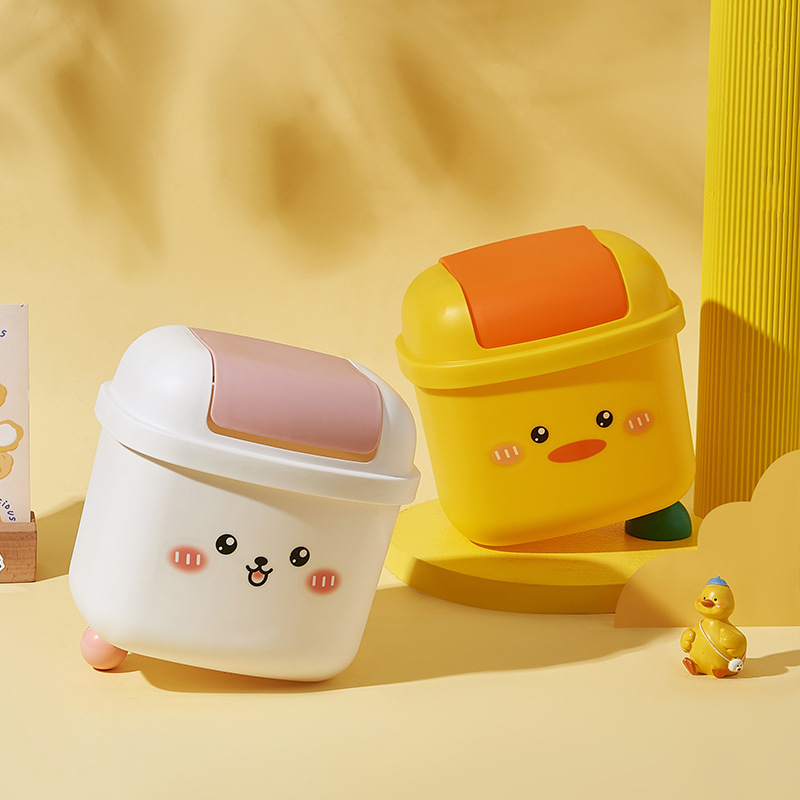 Cute desktop trash can home bedroom living room sundries storage tube desk press Mini small size trash can Cute desktop trash can home bedroom living room sundries storage tube desk press Mini small size trash can