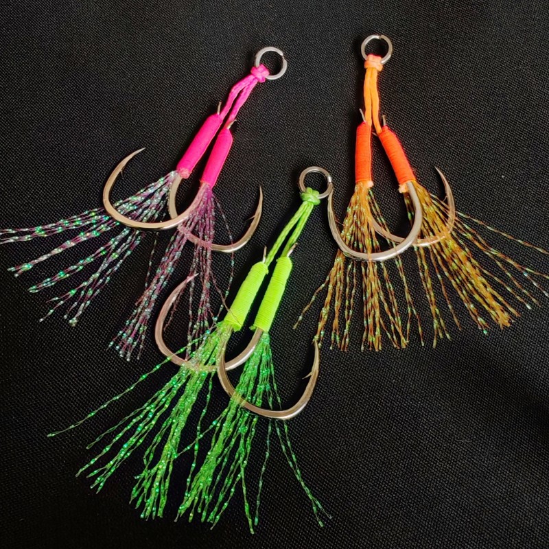 Iron Plate Hook, Iron Plate Double Hook, Bright Silver Fishing Hook, Iseki-Style Hook for Mackerel, Anti-Bite Line, Reflective Wire Fishing Gear