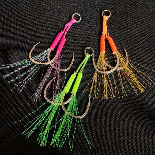 Iron Plate Hook, Iron Plate Double Hook, Bright Silver Fishing Hook, Iseki-Style Hook for Mackerel, Anti-Bite Line, Reflective Wire Fishing Gear