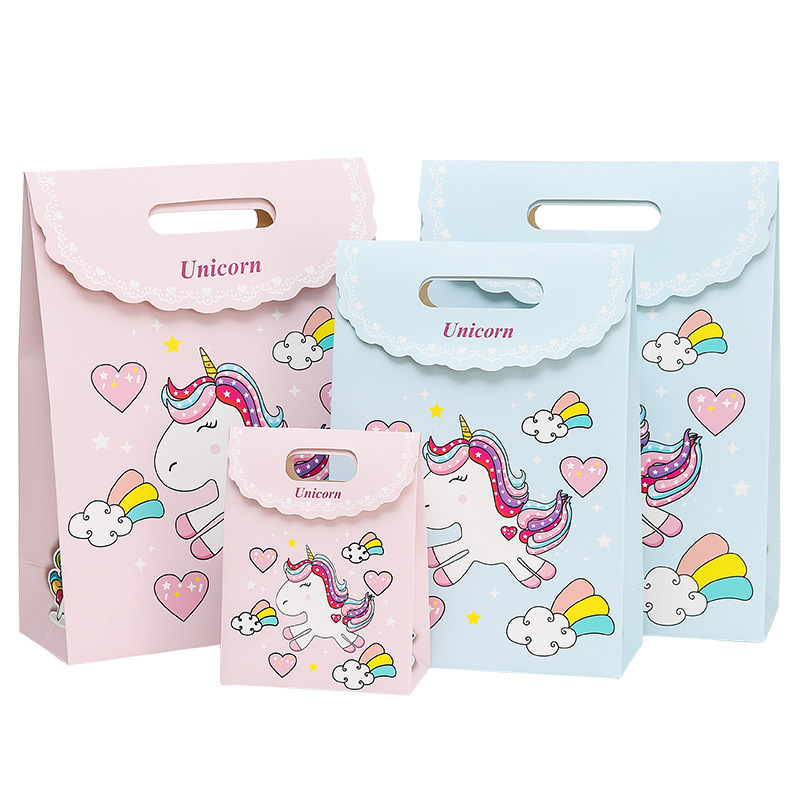 Children's Day Gift Bag Gift Packaging Bag Cute Cartoon Unicorn Tote Bag Paper Bag Return Gift Bag