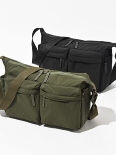 Capacious shoulder bag for leisure, one-shoulder bag, pocket sports laptop