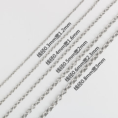 Stainless steel weld joint O-type O-letter chain round wire chain cross chain titanium steel necklace pendant accessory DIY chain matching wholesale