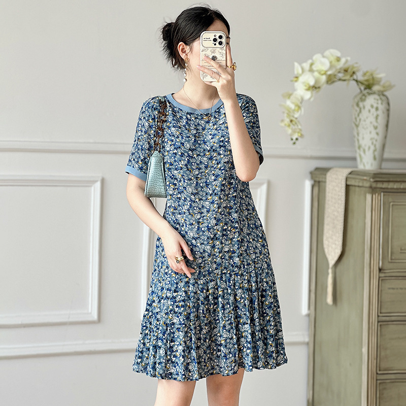 Váy lụa maxi nữ thắt eo mùa hè — 2414203 - Quân đội xanh chi tiết 4