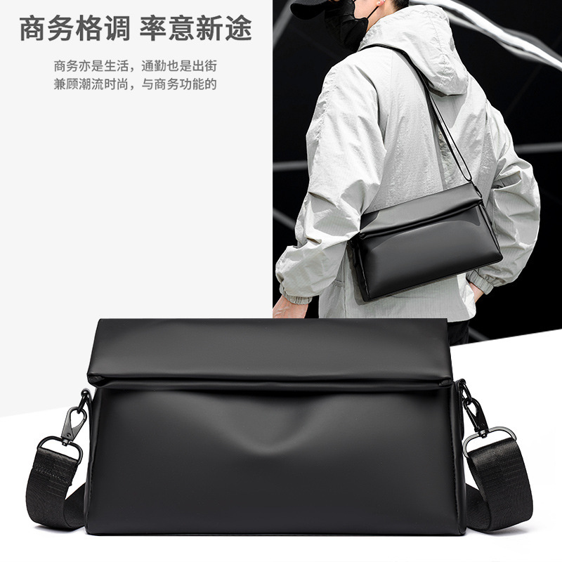 2026 New Style Crossbody Bag for Men, High-End, Large-Capacity, Leather, Waterproof Messenger Bag, Unisex Shoulder Bag