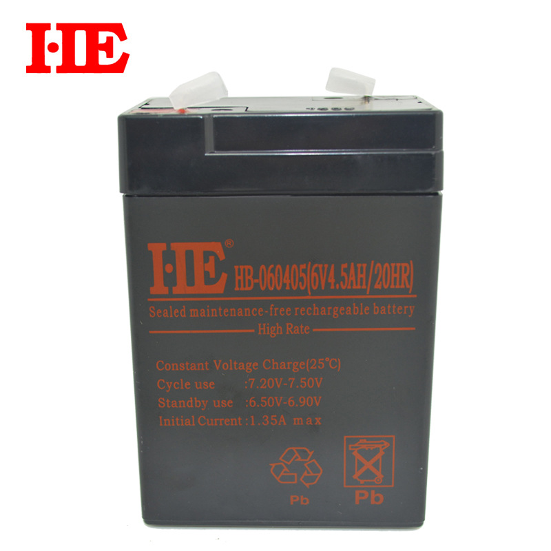 HE 6V4.5AH蓄电池6V4.5A电瓶阀控密封式应急灯电子称太阳能电池