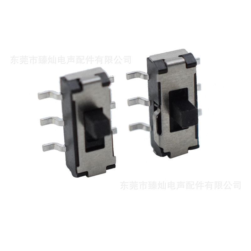 高寿命滑动开关微型拨动开关 六脚立式贴片两档玩具开关长寿命|undefined
