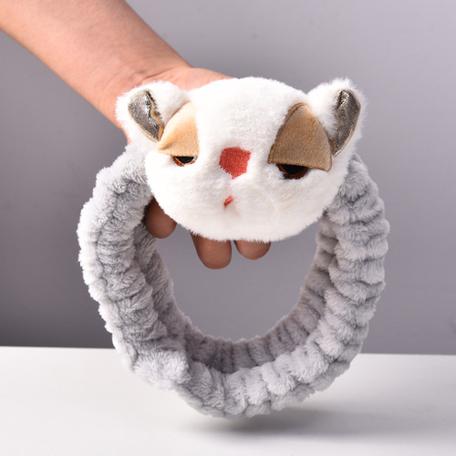 Cute, cute, squinting, big-faced puppy headband for girls, fashionable forest creative headband, plush doll headband