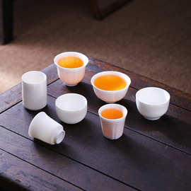 德化白瓷羊脂玉主人杯功夫陶瓷茶杯品茗杯家用简约泡茶杯厂家直销
