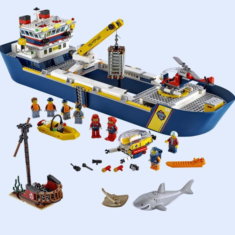 Полярный океан, приключение, гигантский корабль, городская серия, собранные китайские строительные блоки, игрушки для мальчиков
