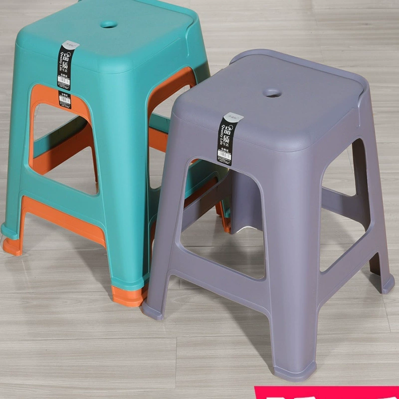 Пластиковые табуретки утолщены для домашнего использования очень толстый современный простой скандинавский стиль прочный стул высокий квадратный стул Pengde простой современный