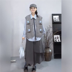 女士长袖衬衣春秋肌理感百搭宽松学院风休闲时尚大码女装长袖衬衣