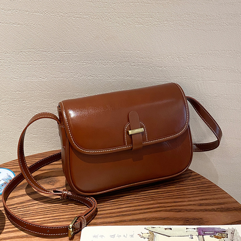 Genuine Leather Women's Crossbody Bag 2025 New Cowhide Small Square Bag High-End Texture Large Capacity Commuter Shoulder Bag - Thumbnail 8