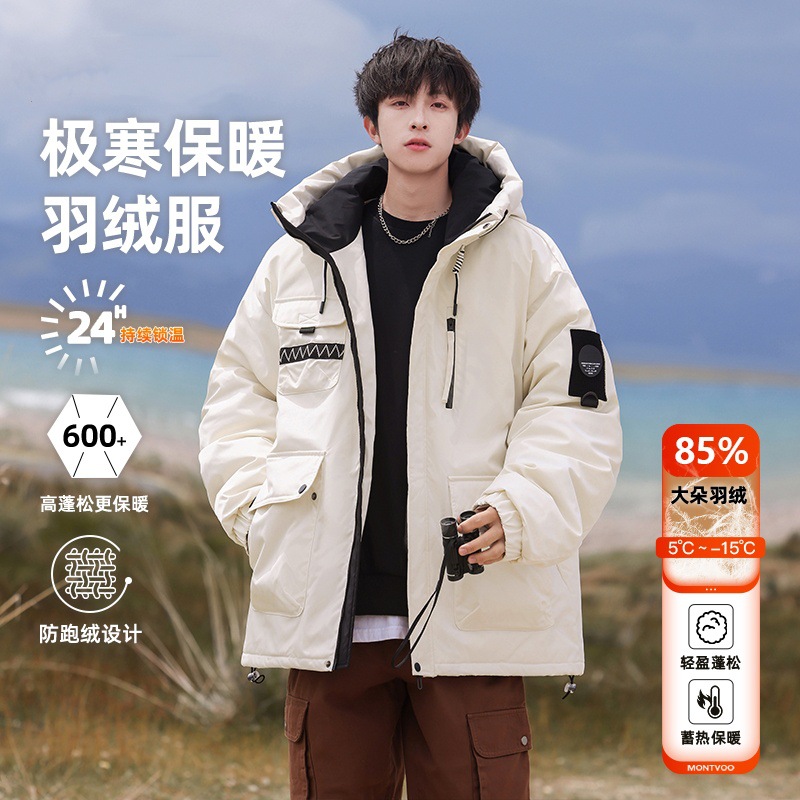 Luo Duo Three-Proof Workwear down Jacket Men's Winter 2025 New Lightweight Thickened Men's Trendy Ski Jacket