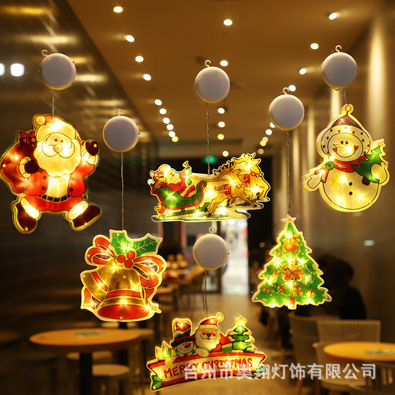 6 small [santa claus + bell + christmas tree + sleigh + merry christmas + snowman]