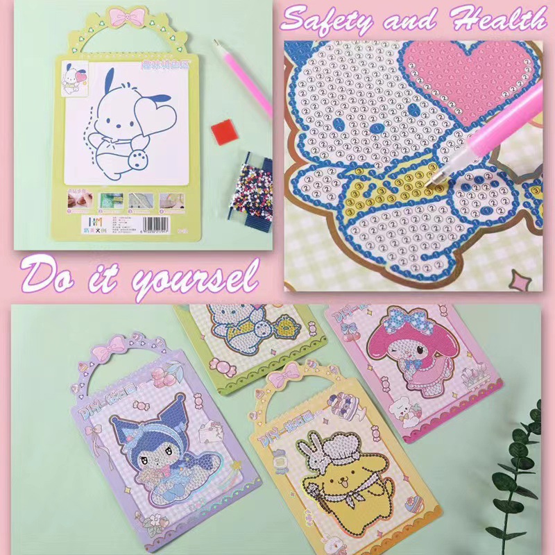 Nueva creativa de los niños diamante pintura DIY completo diamante hecho a mano diversión pegando diamante pegajoso cristal sanrio hecho al por mayor image 5
